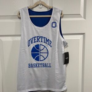 Overtime Kids Basketball Jersey - White and Blue